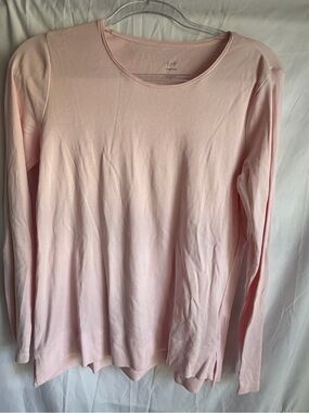 J Jill T-shirt  Pima Cotton Pink Long Sleeve Soft Minimalist Layering S